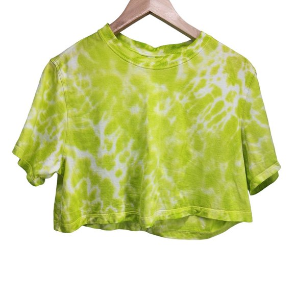 lululemon athletica Tops - Lululemon All Yours Cropped Cotton T-Shirt Tie Dye Women's Size 2 Green Tie Dye